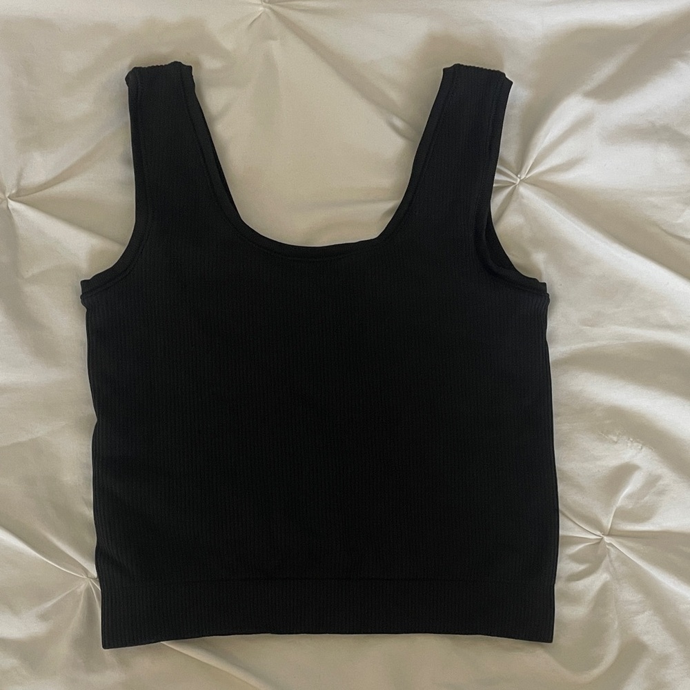Black Athleta Ribbed Tank Top
